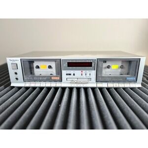 Technics RS B11W Stereo Double Cassette Deck Dubbing Mixing ATS Silver